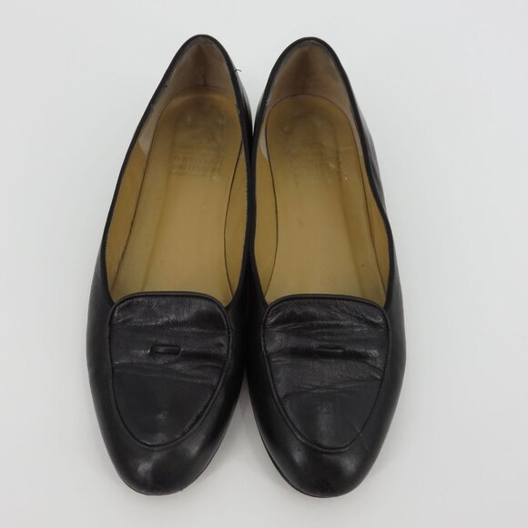 Brooks Brothers Women 8 M Solid Black Leather Loafers Slip On Shoes Flats Italy - Picture 2 of 16